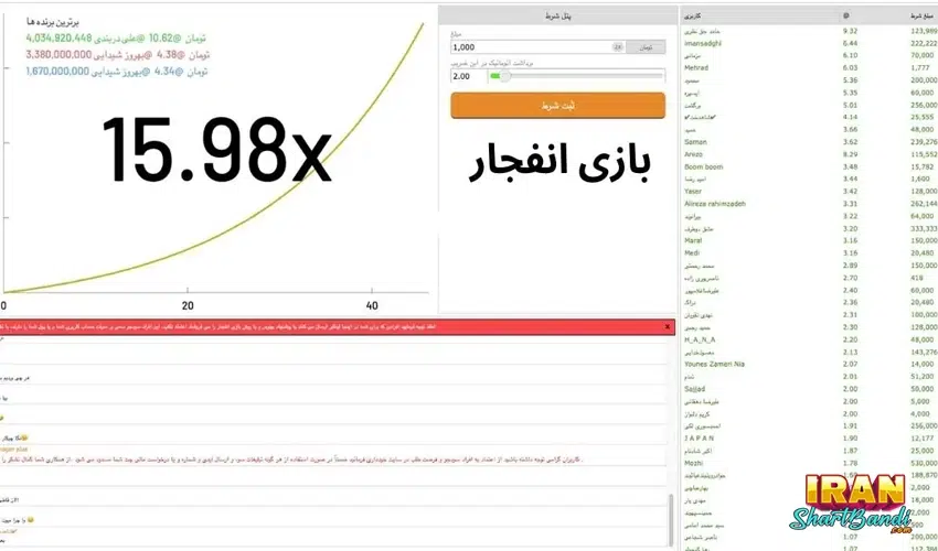 بررسی بخش تاریخچه بازی انفجار